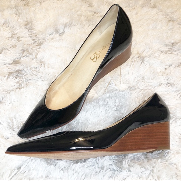 Boutique 58 Shoes - Patent Leather Pointed Toe Wedges